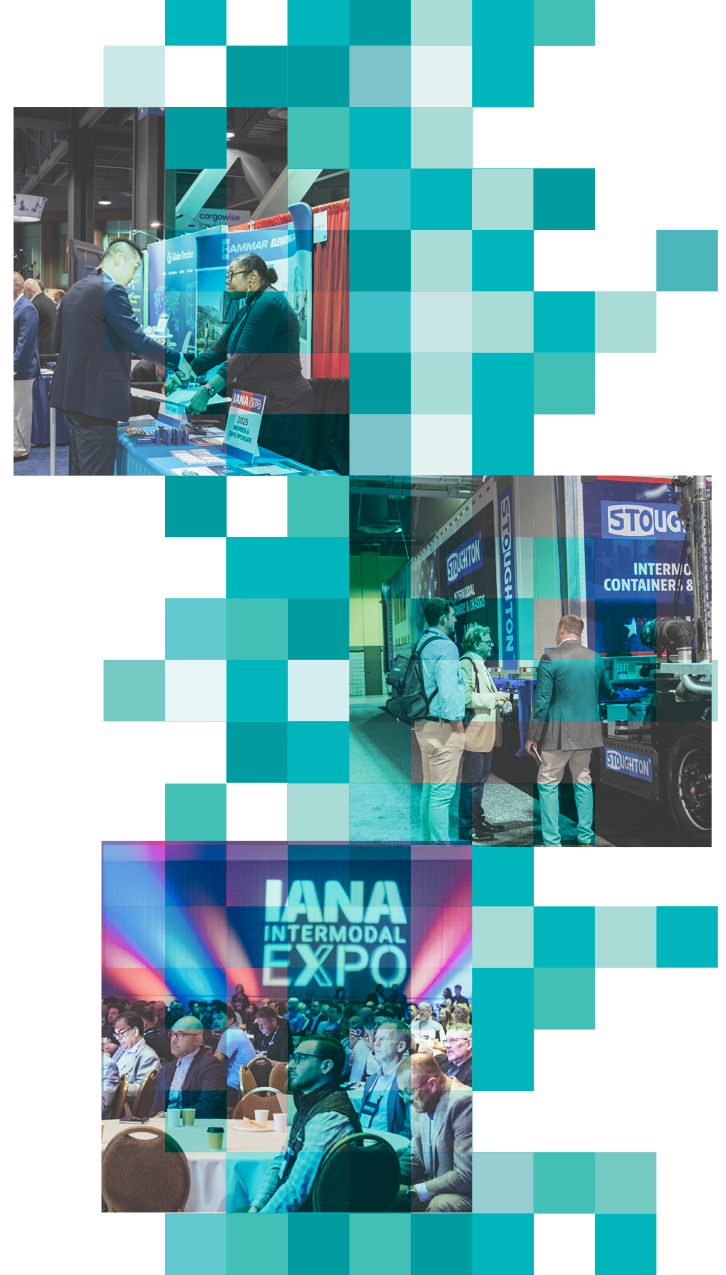 Attendees networking at an exhibitor booth